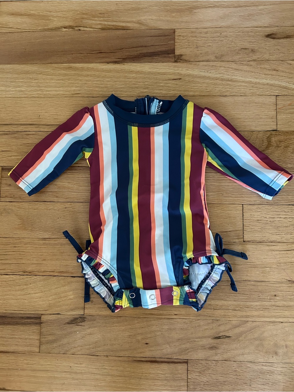 Ruffle Butts Multi-Color Vertical Stripe One Piece
